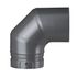 Coude émaillé segment noir mât 90 degrés diamètre 150 mm POUJOULAT