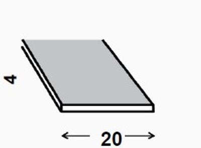 Profilé plat acier laminé 20 x 4 mm 2 m CQFD