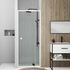 Porte de douche pivotante 90x185 cm profilé blanc verre transparent 5 mm Spot - AURLANE