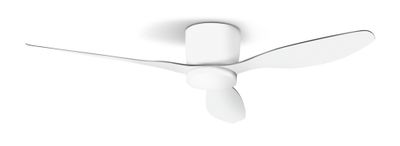 Ventilateur de plafond silencieux avec lumière LED + télécommande Blanc Ø107cm - Eole ARLUX