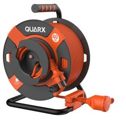 Enrouleur électrique 4 Prises 40 Mètres - IP44 - 3300W - Pour Extérieur (jardin, Terrasse, Chantier) - Noir - 3
