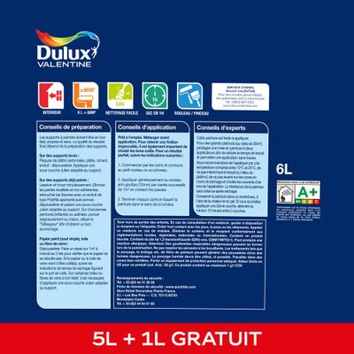 Peinture plafond acrylique Finition Parfaite blanc mat 5 L + 20 % - DULUX VALENTINE