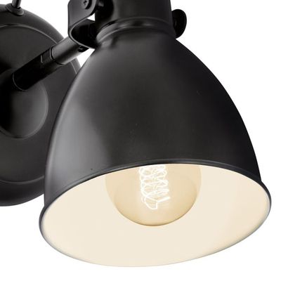 Spot mural en saillie orientable E27 40W métal noir - Priddy EGLO