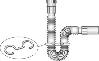 Raccord flexible d'évacuation pour évier Ø32x1"1/4 - FITT