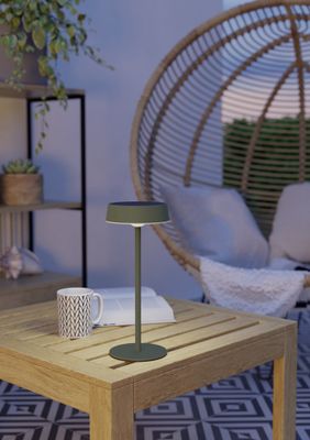 Lampe à poser solaire / USB LED Simeri vert IP44 250 lumens blanc variable - EGLO