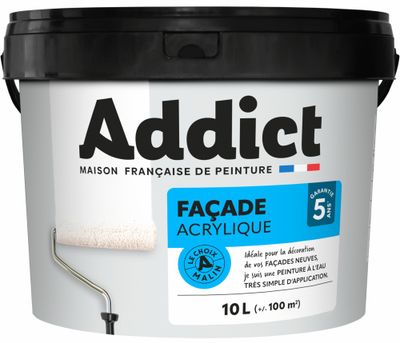 Peinture façade hydro acrylique blanc 10 L - ADDICT