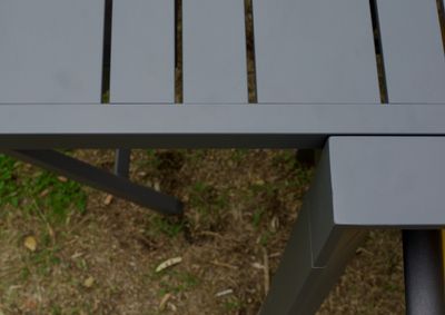 Table de jardin à rallonge ouverture manuelle CAPUCINE aluminium gris 200/300x100cm