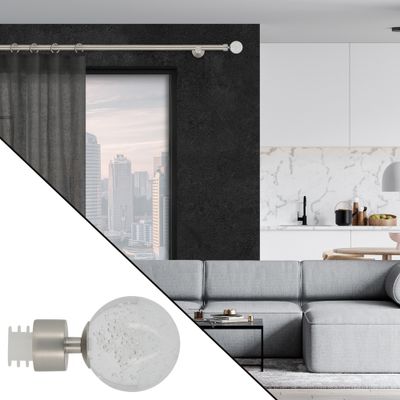 Embout déco bulles en métal diam 28 mm Finition Chrome mat - MOBOIS