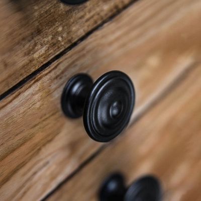 Bouton de meuble noir mat Lyonnais 26 mm diamètre 35 mm REI