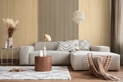 Lambris PVC Element 3D Wood Ash - 8 x 375 x 2600 mm - GROSFILLEX
