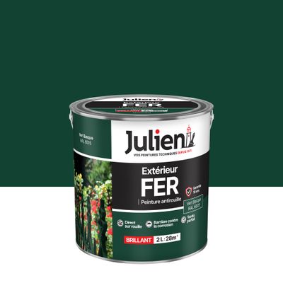 Peinture fer vert Basque RAL 6005 brillant 2 L - JULIEN
