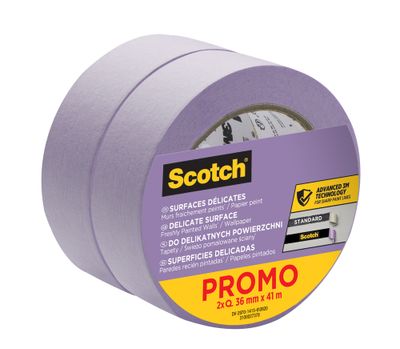 Ruban de masquage spécial surfaces délicates 41 m x 36 mm par 2 SCOTCH