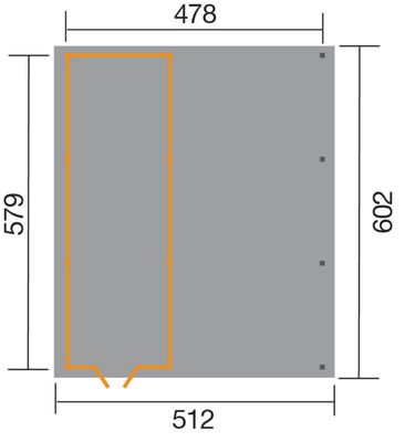 Carport -  607 - 316 x 115 cm - remise intégrée 9,80 m² Livraison gratuite domicile WEKA