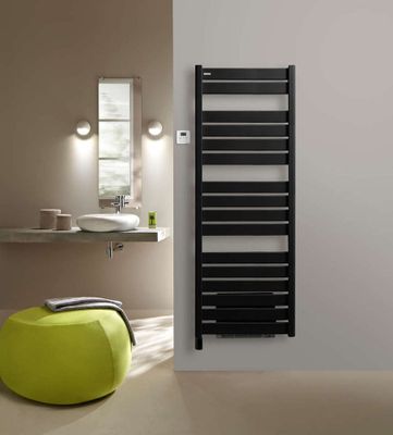 Sèche-serviettes soufflant MADRAS à inertie fluide noir mat 750W + 1000W - ACOVA