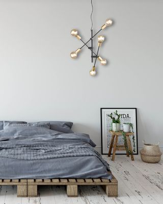 Suspension E27 Cross noir et bronze 6x28W - TRIO