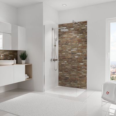 Panneau mural de douche 100x210 cm briques industrielles DecoDesign Décor - SCHULTE