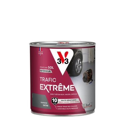 Peinture de sol trafic Extrême graphite satin 500 ml V33