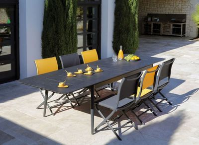 Chaise de jardin pliante ELEGANCE aluminium graphite - PROLOISIRS