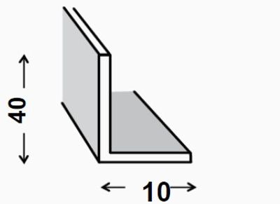 Cornière inégale PVC blanc 40 x 10 mm 2 m CQFD
