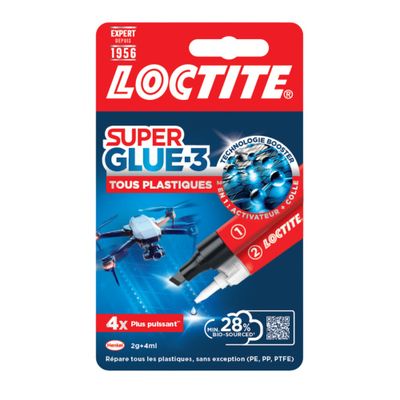Colles de réparation Super Glue-3 Tous Plastiques tube 2 g + Stylo 4 ml - LOCTITE
