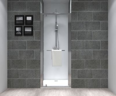 Porte de douche pivotante 90x195 cm profilé chrome verre transparent 6 mm Serenity - OCEA