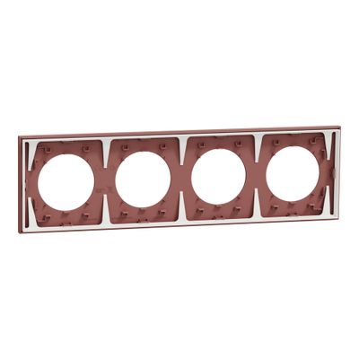 Plaque de finition 4 postes Odace 2025 rose grenat - SCHNEIDER ELECTRIC