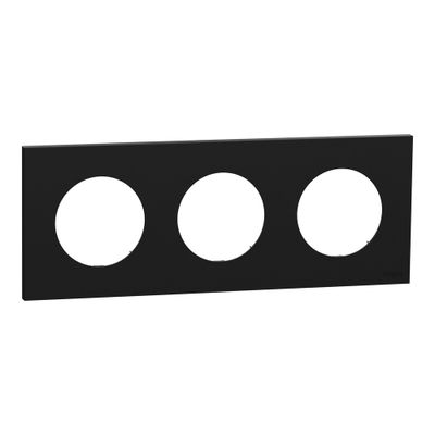 Plaque de finition 3 postes Odace 2025 noir onyx - SCHNEIDER ELECTRIC