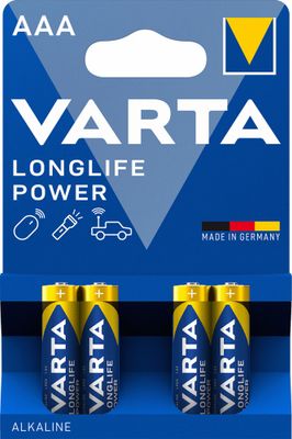 piles alcalines LR03 (AAA) Longlife power par 4 - VARTA