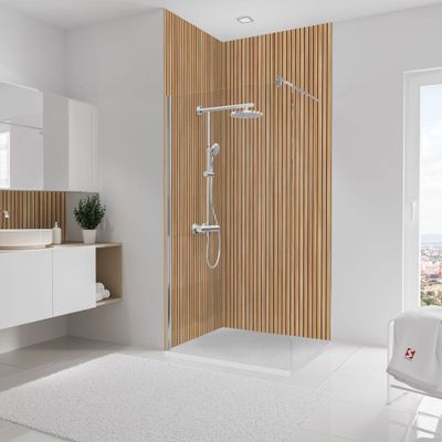 Panneaux muraux de douche 100+100x255 cm japandi vertical DécoDesign Décor - SCHULTE