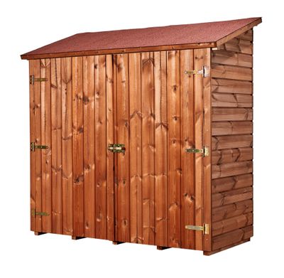 Abri mural de rangement grand volume avec étagères bois traité très haute température, Livraison à domicile incluse - HABRITA