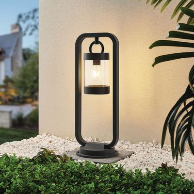 Potelet extérieur E27 60cm détecteur crépusculaire Sambesi anthracite IP44 28W - TRIO