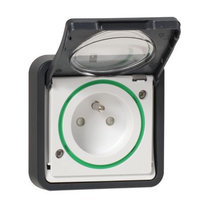 Prise étanche 2 pôles + terre IP55 encastré anthracite - Mureva Styl SCHNEIDER ELECTRIC