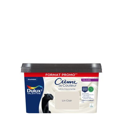Peinture crème de couleur Lin Clair velours 2,5L promo - DULUX VALENTINE