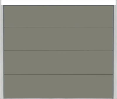 Porte de garage sectionnelle motorisée l.240 x h.200 cm lisse grise - SPADONE