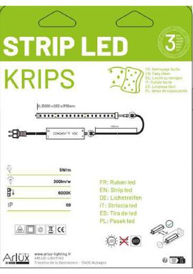 Ruban LED extérieur 3m blanc froid IP68 5W 12V ARLUX