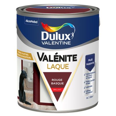 Peinture Boiseries Laque Acrylique Valénite Brillant Rouge Basque 2 L  - DULUX VALENTINE