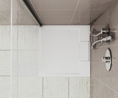 Receveur de douche 80x80 cm résine blanc brillant Island - OCEA