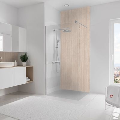 Panneau mural de douche 100x255 cm travertin romain DécoDesign Décor - SCHULTE
