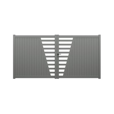 Portail battant aluminium PIVOINE l.3,50 x H.1,78 m gris alu livraison directe à domicile GARDEN GATE