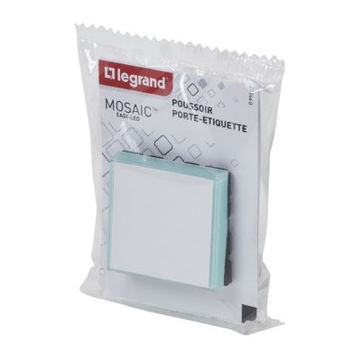 Bouton poussoir encastrable avec porte-étiquette 2 modules Blanc - Mosaic LEGRAND