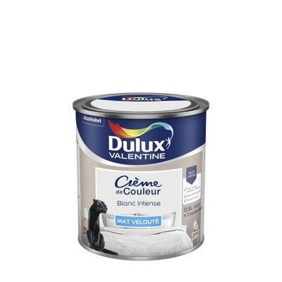 Peinture Crème De Couleur Mat Blanc Intense 0,5 L - DULUX VALENTINE