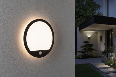 Applique extérieur LED détecteur de mouvements Lamina noir IP44 1200 lumens blanc chaud - PAULMANN