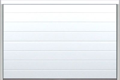 Porte de garage sectionnelle motorisée l.300 x h.200 cm rainurée blanche - SPADONE