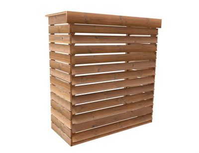 Habillage pour groupe de climatisation extérieur et pompe à chaleur en bois 132 x 58 x 147 cm, Livraison à domicile incluse - HABRITA