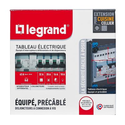 Tableau électrique pré-équipé 1 rangée pour extension cuisine ou cellier- SIEMENS