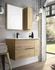 Meuble de salle de bains Reign + vasque centrée 2 tiroirs 1 porte L100 x H48 x P46 cm bois mélaminé chêne foncé - EGORE