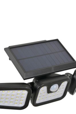 Projecteur extérieur LED solaire + détecteur de mouvements Horus noir IP44 600 lumens lumière du jour - COREP