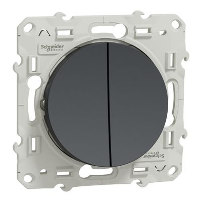 Double Interrupteur va-et-vient anthracite - Odace 2011 SCHNEIDER ELECTRIC