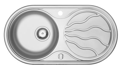 Evier de cuisine inox gris 85x45 cm 1 bac 1 egouttoir Sun - NORD INOX