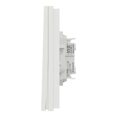 Interrupteur va-et-vient ou poussoir avec plaque intégrale Odace 2025 blanc - SCHNEIDER ELECTRIC